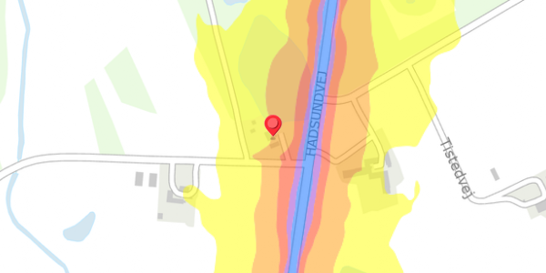 Trafikstøjkort på Tistedvej 13, 9575 Terndrup