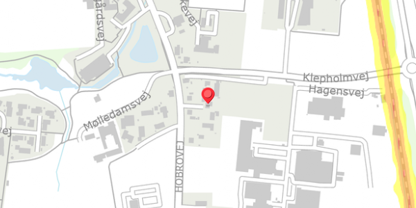Trafikstøjkort på Hobrovej 129, 9530 Støvring