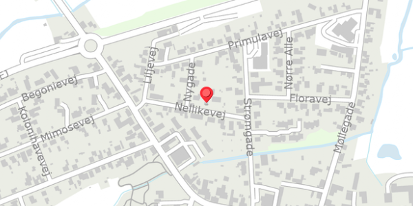 Trafikstøjkort på Nellikevej 9, 9750 Østervrå