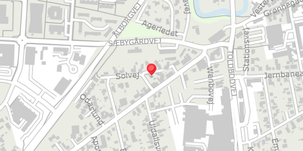 Trafikstøjkort på Solvej 2A, 9300 Sæby