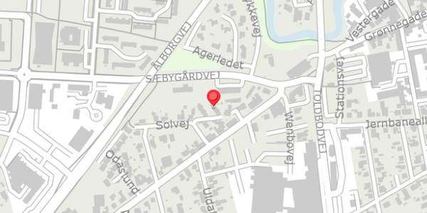 Trafikstøjkort på Solvej 2B, 9300 Sæby