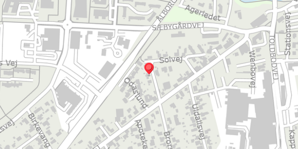 Trafikstøjkort på Solvej 14, 9300 Sæby