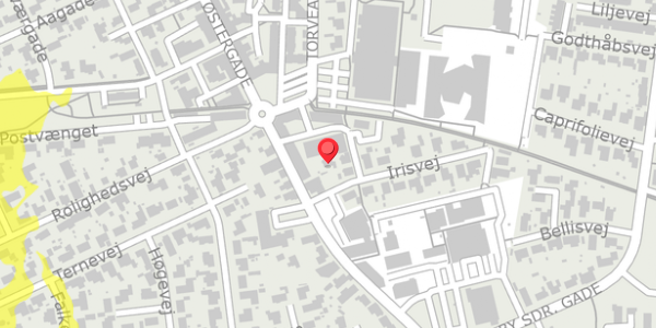 Trafikstøjkort på Irisvej 1A, 9440 Aabybro