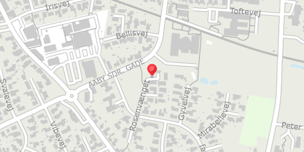 Trafikstøjkort på Rosenvænget 1A, 9440 Aabybro