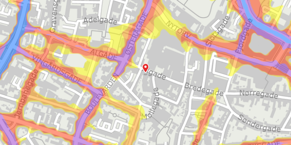 Trafikstøjkort på Algade 19A, 9000 Aalborg