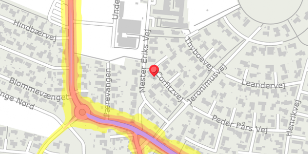 Trafikstøjkort på Corfitzvej 7, . , 9000 Aalborg