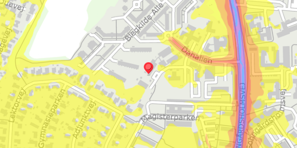 Trafikstøjkort på Danalien 13A, 9000 Aalborg