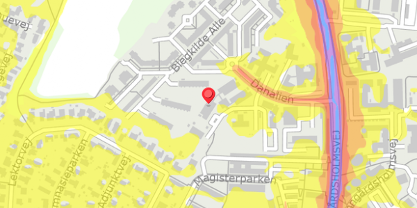 Trafikstøjkort på Danalien 13H, 9000 Aalborg
