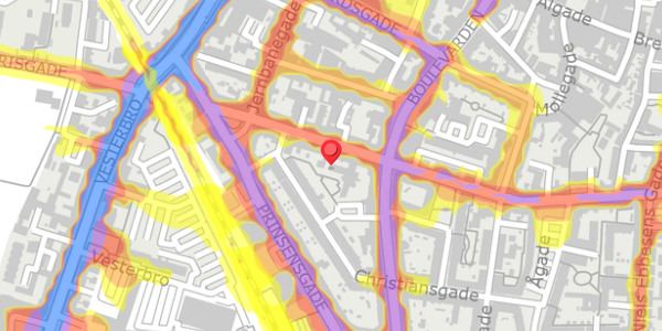 Trafikstøjkort på Danmarksgade 12A, . , 9000 Aalborg