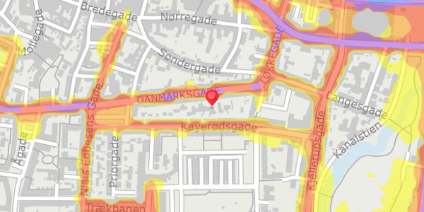 Trafikstøjkort på Danmarksgade 88A, . , 9000 Aalborg