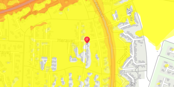 Trafikstøjkort på Heravej 21, . , 9210 Aalborg SØ