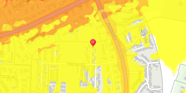 Trafikstøjkort på Heravej 22, 9210 Aalborg SØ