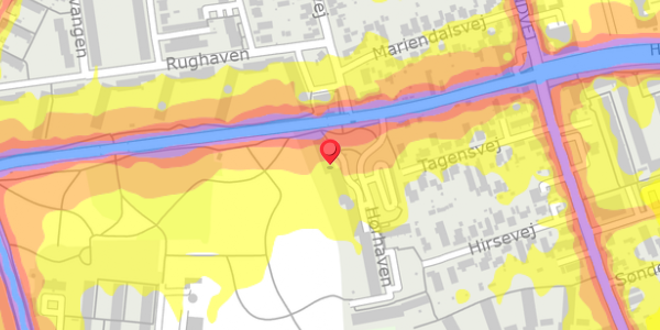 Trafikstøjkort på Hørhaven 6, 1. tv, 9000 Aalborg