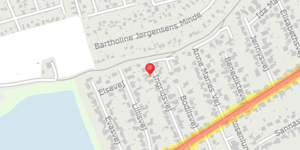 Trafikstøjkort på Ingridsvej 21, . , 9000 Aalborg
