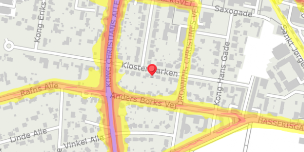 Trafikstøjkort på Klostermarken 21, 9000 Aalborg