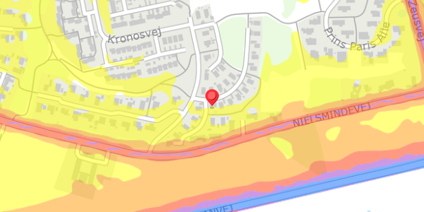 Trafikstøjkort på Kronosvej 12, 9210 Aalborg SØ