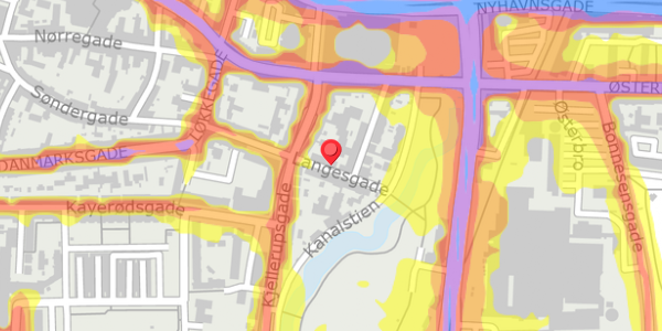 Trafikstøjkort på Langesgade 5, . , 9000 Aalborg