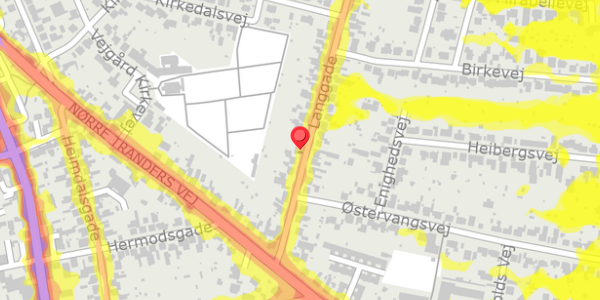 Trafikstøjkort på Langgade 13, 9000 Aalborg