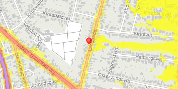 Trafikstøjkort på Langgade 21, 9000 Aalborg