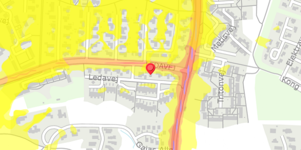 Trafikstøjkort på Ledavej 3, 9210 Aalborg SØ