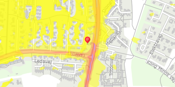 Trafikstøjkort på Ledavej 8, 9210 Aalborg SØ