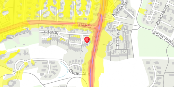 Trafikstøjkort på Ledavej 11C, 9210 Aalborg SØ