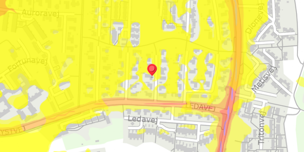 Trafikstøjkort på Ledavej 58, 9210 Aalborg SØ