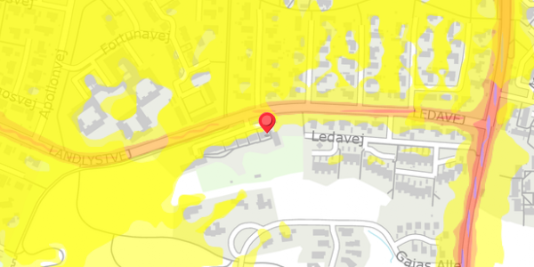 Trafikstøjkort på Ledavej 69, 9210 Aalborg SØ