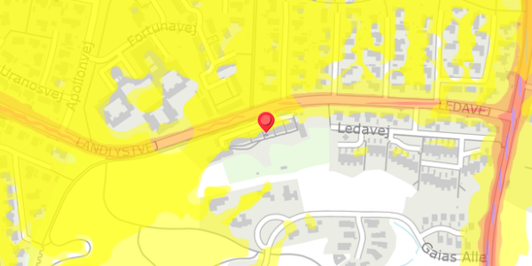 Trafikstøjkort på Ledavej 79, 9210 Aalborg SØ