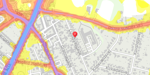 Trafikstøjkort på Lundbyesgade 17, . , 9000 Aalborg