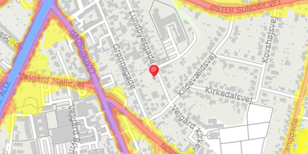 Trafikstøjkort på Lundbyesgade 26, . , 9000 Aalborg