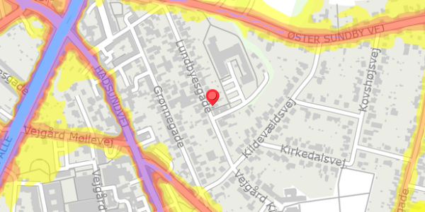 Trafikstøjkort på Lundbyesgade 29, . , 9000 Aalborg