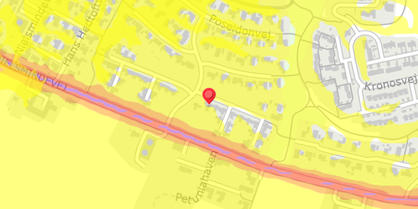 Trafikstøjkort på Poseidonvej 4, 9210 Aalborg SØ