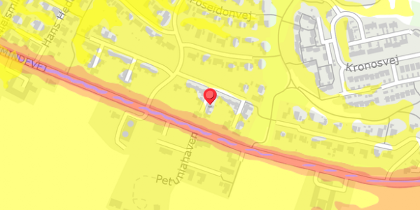 Trafikstøjkort på Poseidonvej 16, 9210 Aalborg SØ