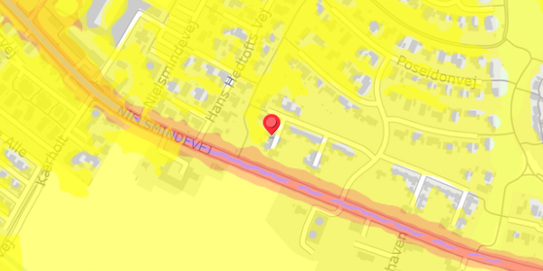 Trafikstøjkort på Poseidonvej 29, 9210 Aalborg SØ