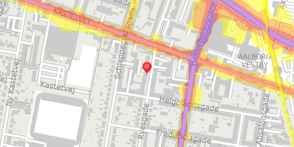 Trafikstøjkort på Ryesgade 39, 4. th, 9000 Aalborg