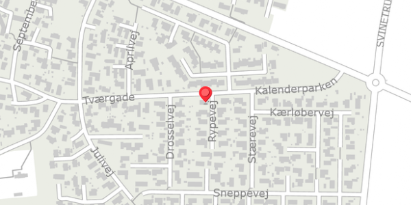 Trafikstøjkort på Rypevej 2, 9270 Klarup