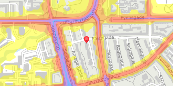 Trafikstøjkort på Saltholmsgade 2, 2. th, 9000 Aalborg
