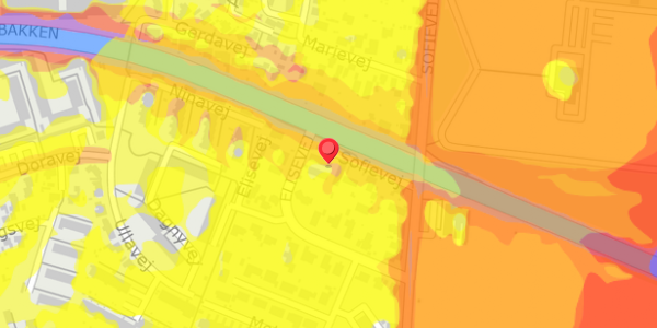 Trafikstøjkort på Sofievej 16C, 9000 Aalborg