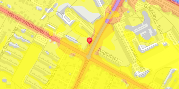 Trafikstøjkort på Sohngårdsholmsvej 68, 1. th, 9210 Aalborg SØ