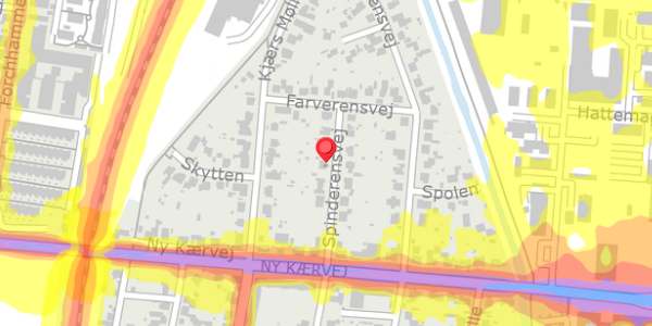 Trafikstøjkort på Spinderensvej 5, 9000 Aalborg