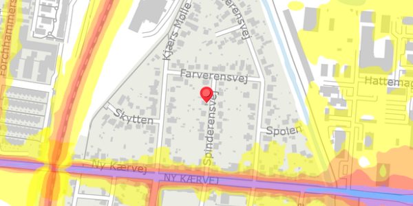 Trafikstøjkort på Spinderensvej 7, 9000 Aalborg