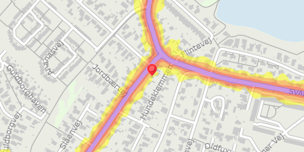 Trafikstøjkort på Under Lien 3, . , 9000 Aalborg