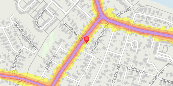 Trafikstøjkort på Under Lien 11, . , 9000 Aalborg