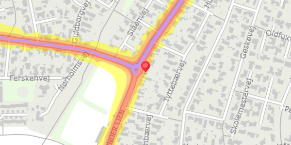 Trafikstøjkort på Under Lien 37, . , 9000 Aalborg