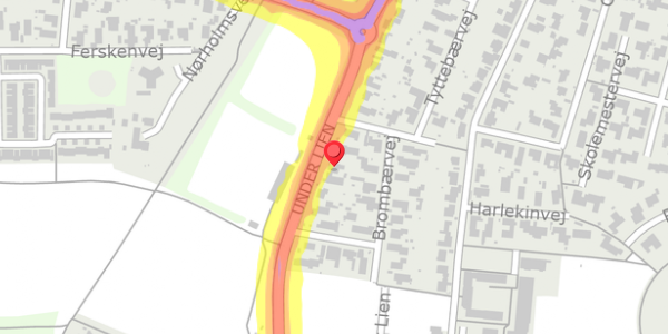 Trafikstøjkort på Under Lien 53, 9000 Aalborg