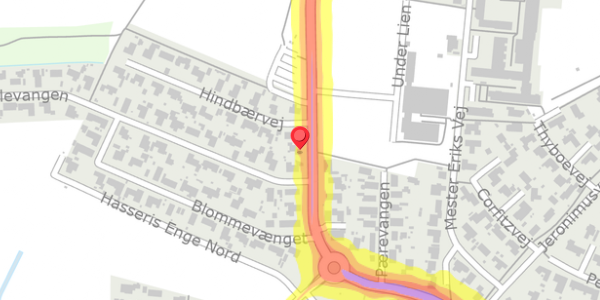 Trafikstøjkort på Under Lien 88, . , 9000 Aalborg