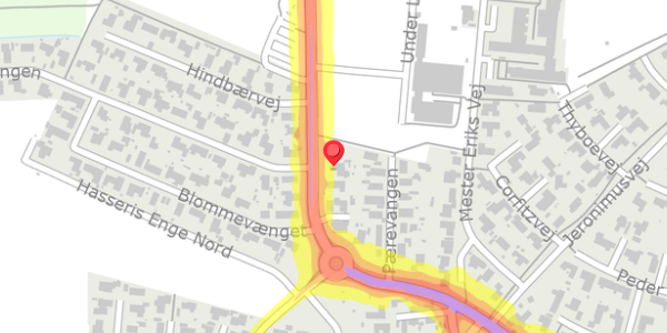 Trafikstøjkort på Under Lien 91, 9000 Aalborg