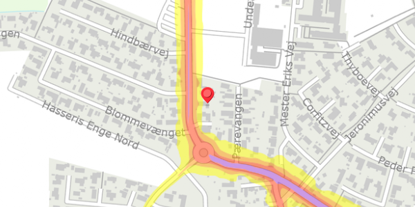 Trafikstøjkort på Under Lien 93, . , 9000 Aalborg