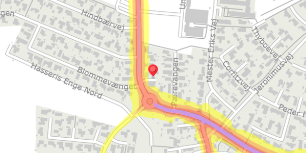 Trafikstøjkort på Under Lien 97, 9000 Aalborg